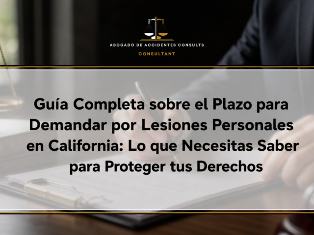 Guía Completa sobre el Plazo para Demandar por Lesiones Personales en California: Lo que Necesitas Saber para Proteger tus Derechos